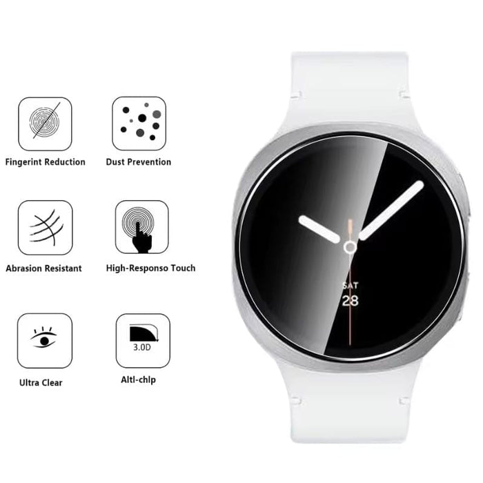 Clear screen protector for Samsung Galaxy Watch 8 40mm, protective film covering the watch face with a transparent finish