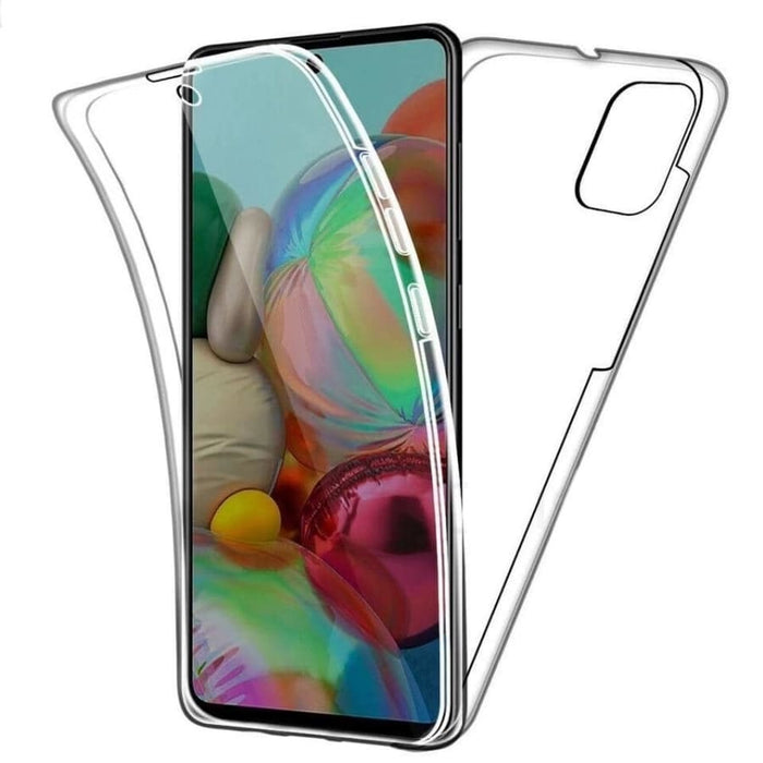 Clear silicone phone case for Samsung Galaxy S21 Plus by 9eight5, showing the transparent, flexible protective cover on the device.