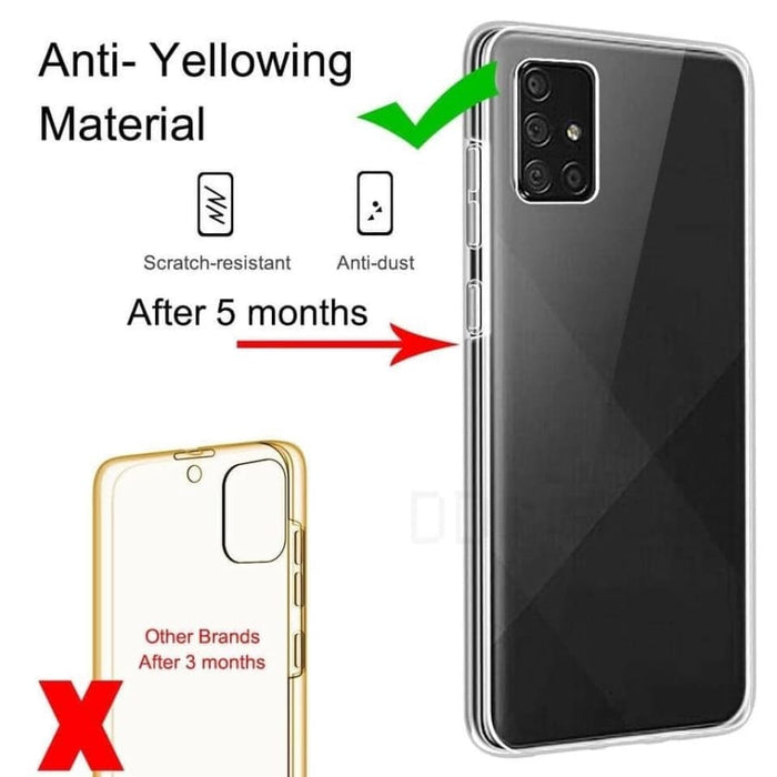 Clear silicone case for Samsung Galaxy S21 Plus by 9eight5, showing transparent flexible protection for the phone.
