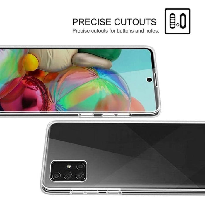 Clear silicone case for Samsung Galaxy S21 Plus by 9eight5, showing slim, transparent protective cover with precise cutouts.