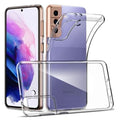 Clear silicone phone case for Samsung Galaxy S21 by 9eight5, showing the slim, flexible, transparent protective cover.