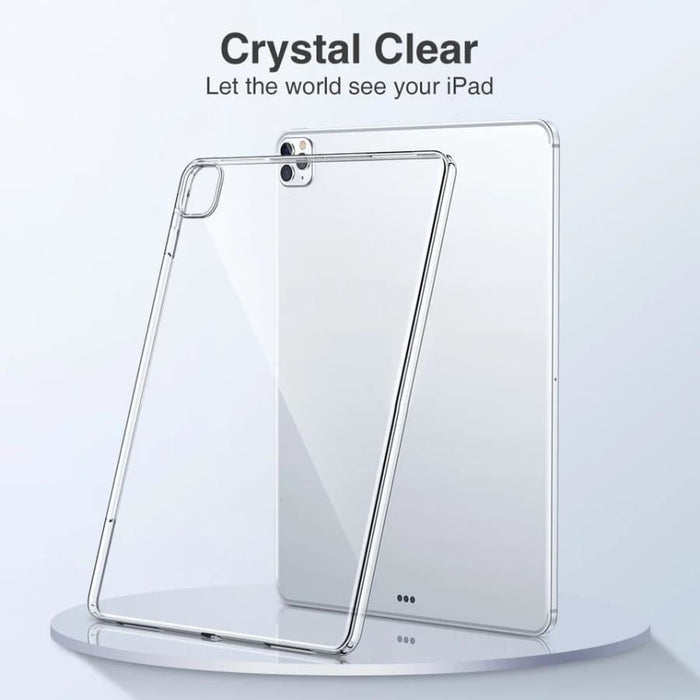 Clear silicone cover for iPad Pro 11-inch 2nd gen (2020) by 9eight5, showing the transparent protective case on the tablet.