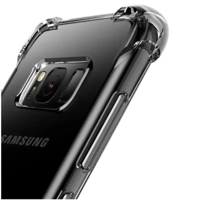 Clear silicone shockproof case for Samsung Galaxy S and Note series by Habicare, showing the transparent, flexible protective cover.