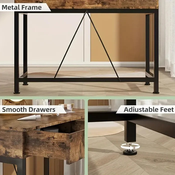 Habicare SS computer desk with drawers in three colors, featuring a sleek modern design and ample workspace.