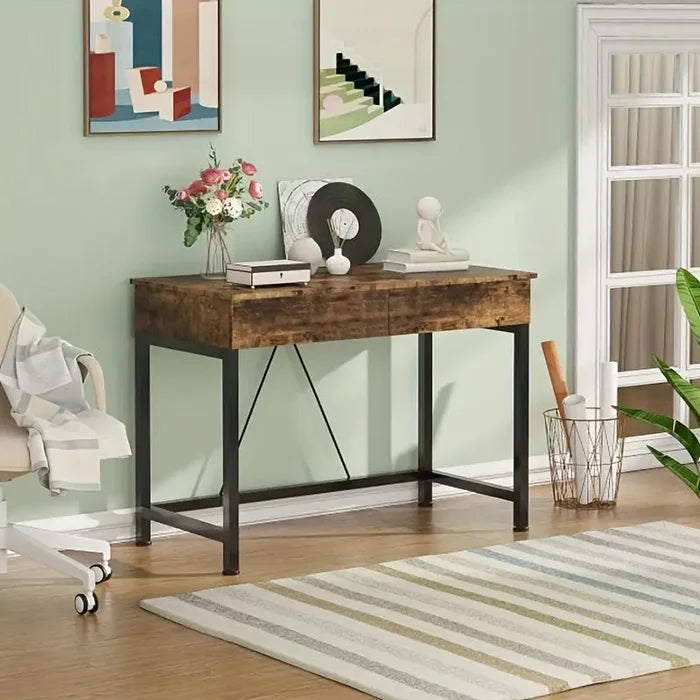 Habicare SS computer desk with drawers in three color options, featuring a sleek surface and functional storage for home or office.