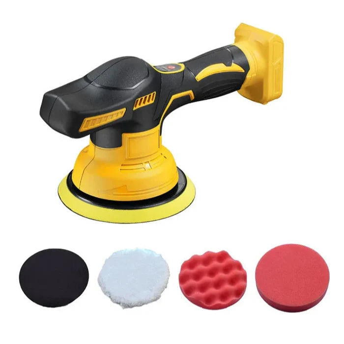 Habicare cordless car polisher 18–21V with 8-speed settings, shown in a sleek black design for automotive polishing tasks.