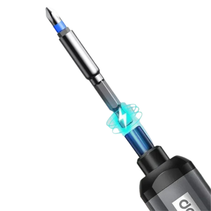 Habicare HBC cordless electric screwdriver set with multiple bits, compact design, and ergonomic handle for easy DIY projects.