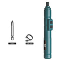 Habicare HBC cordless electric screwdriver set with five versatile screwdriver bits and ergonomic handle for easy use.