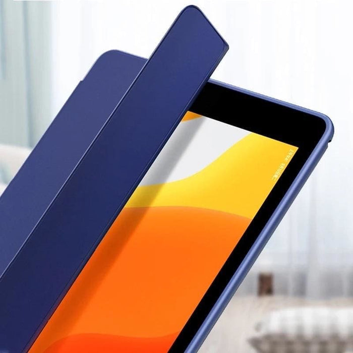 Navy iPad Mini (4 & 5th gen) protective cover by 9eight5, showing the sleek, textured exterior and precise device fit.