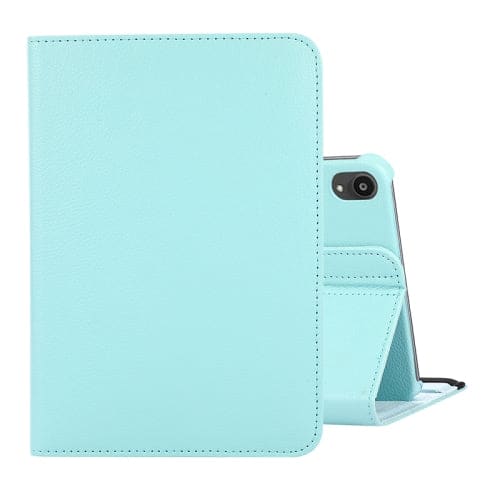 Turquoise iPad Mini 6th and 7th gen cover by 9eight5, designed for A17Pro and compatible with tablet accessories.