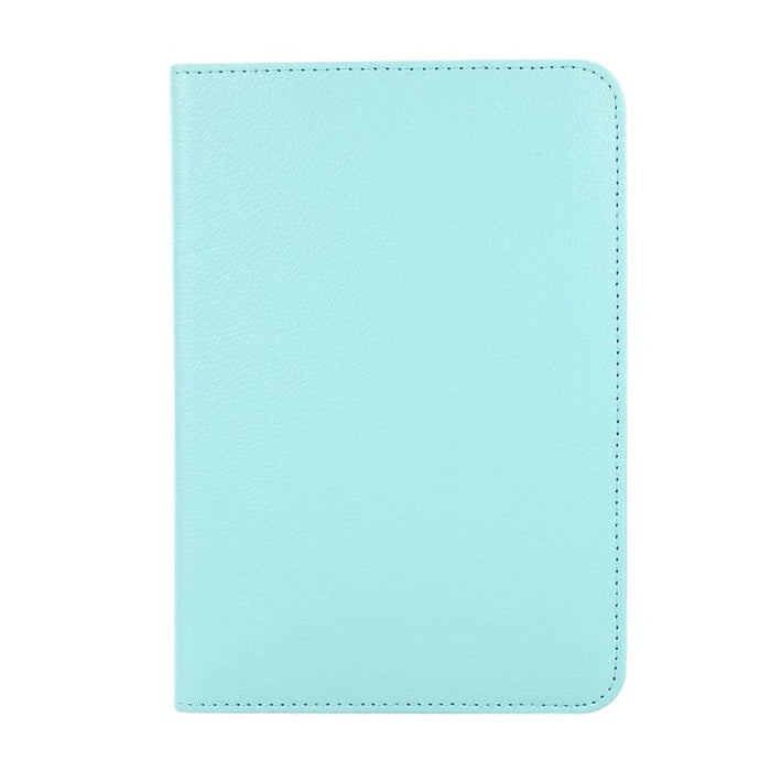Turquoise iPad Mini cover for 7th and 6th generation, compatible with A17Pro chip, by 9eight5, shown on an iPad.