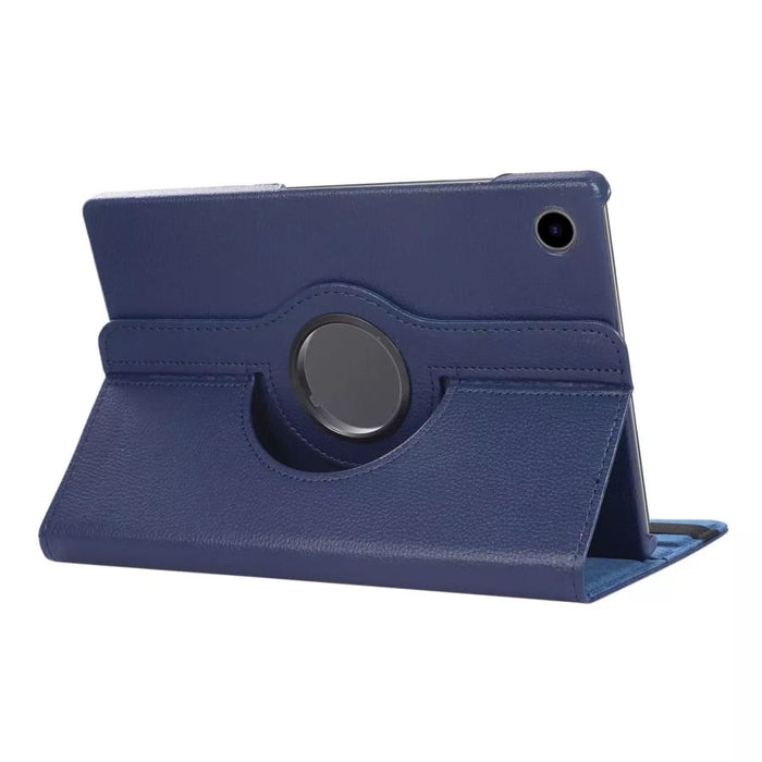 Navy protective cover for Samsung Galaxy Tab A8 10.5” (2021) X200/X205 by 9eight5, showcasing tablet with case open and closed.