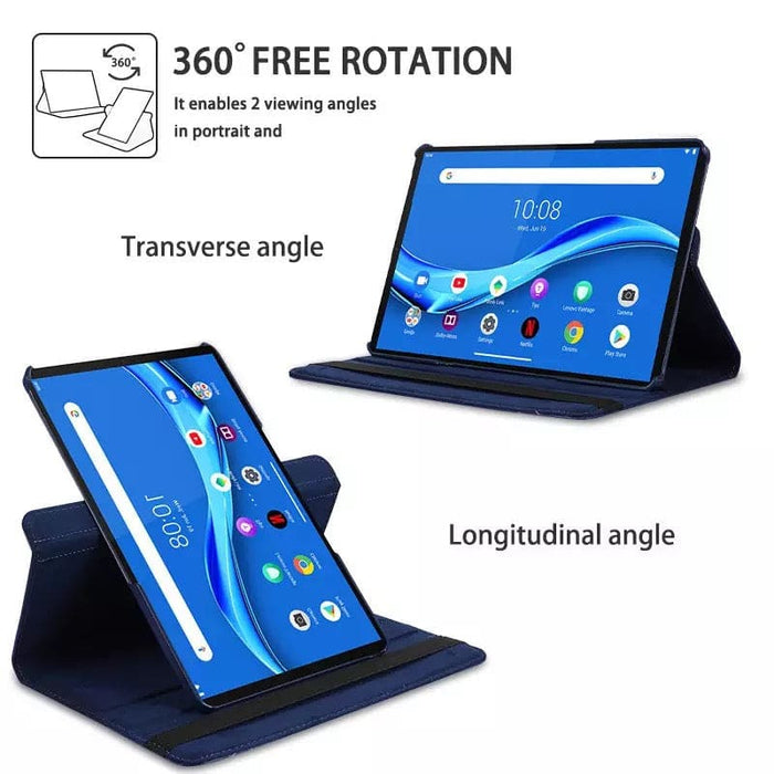 Navy protective cover for Samsung Galaxy Tab A8 10.5” (2021) X200/X205 tablet by 9eight5, showing front and back views.