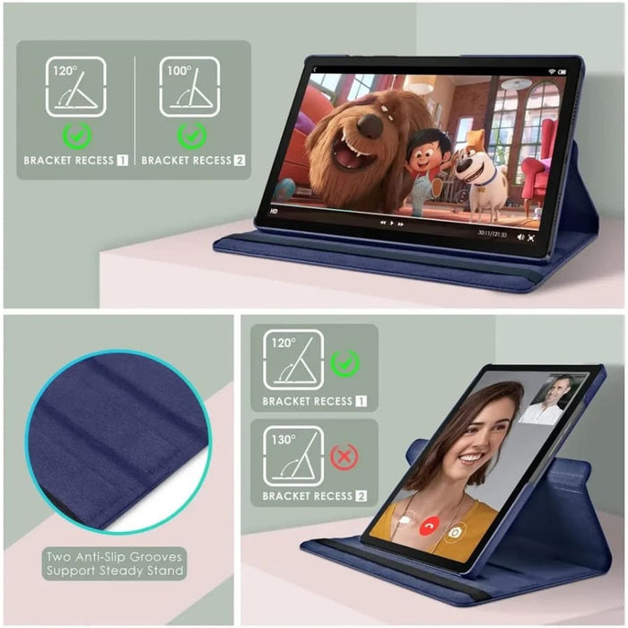 Navy protective cover for Samsung Galaxy Tab A9 8.7” (2023), model X110/X115, by 9eight5, shown on the tablet.