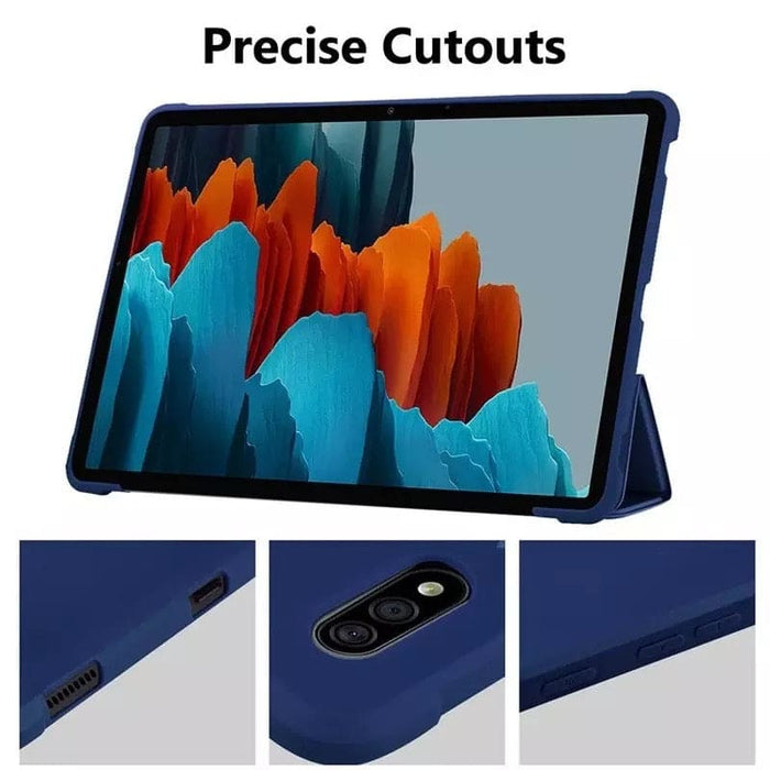 Navy protective cover for Samsung Galaxy Tab S7 11-inch (2020) T870/T875 by 9eight5, showing the tablet with the cover closed.