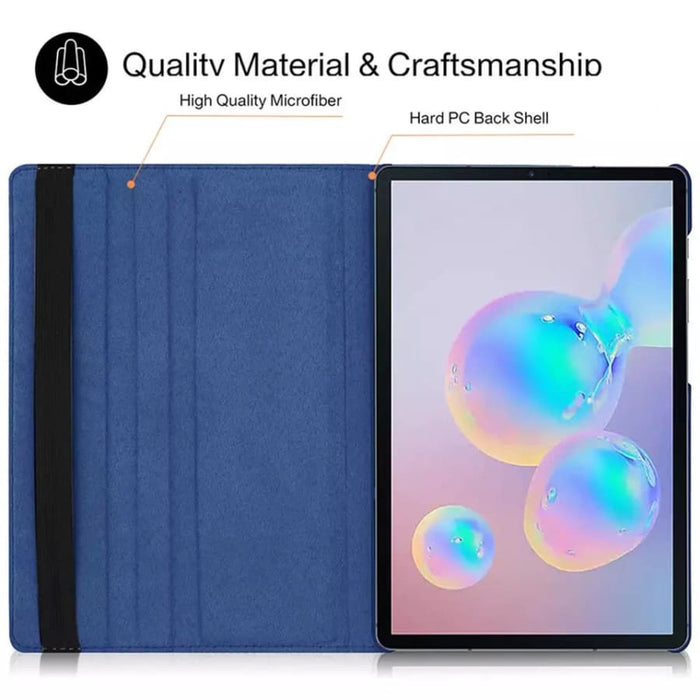 Navy protective cover for Samsung Galaxy Tab S7 11-inch (2020) T870/T875, made by 9eight5, showing tablet with cover open.