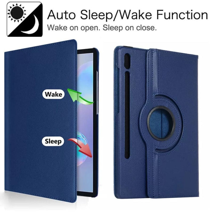 Navy protective cover for Samsung Galaxy Tab S7 FE 12.4-inch 2021 model T730/T733/T735, by 9eight5, showing the tablet with case.