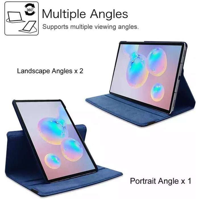Navy protective cover for Samsung Galaxy Tab S7 Plus 12.4” (2020) T970/T975, by 9eight5, shown on tablet with textured surface.