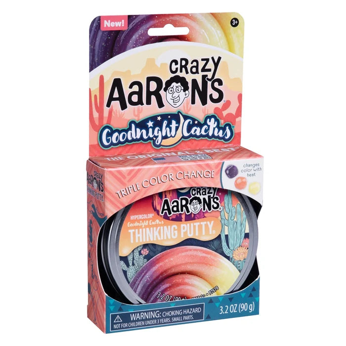 Crazy Aarons Goodnight Cactus Full Size 4 Inch Thinking Putty Tin