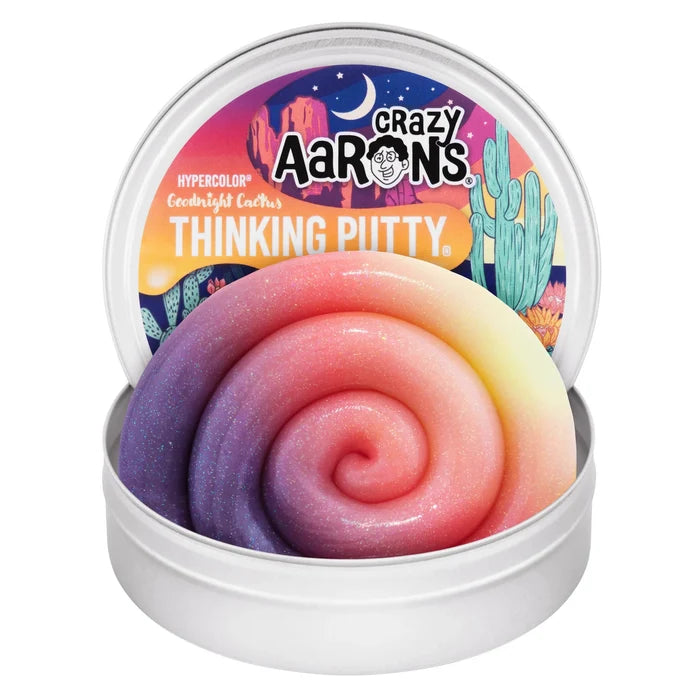 Crazy Aarons Goodnight Cactus Full Size 4 Inch Thinking Putty Tin