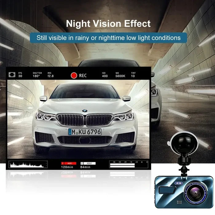 Habicare HBC full HD dash cam with front and rear cameras, car DVR and video recorder for clear driving footage