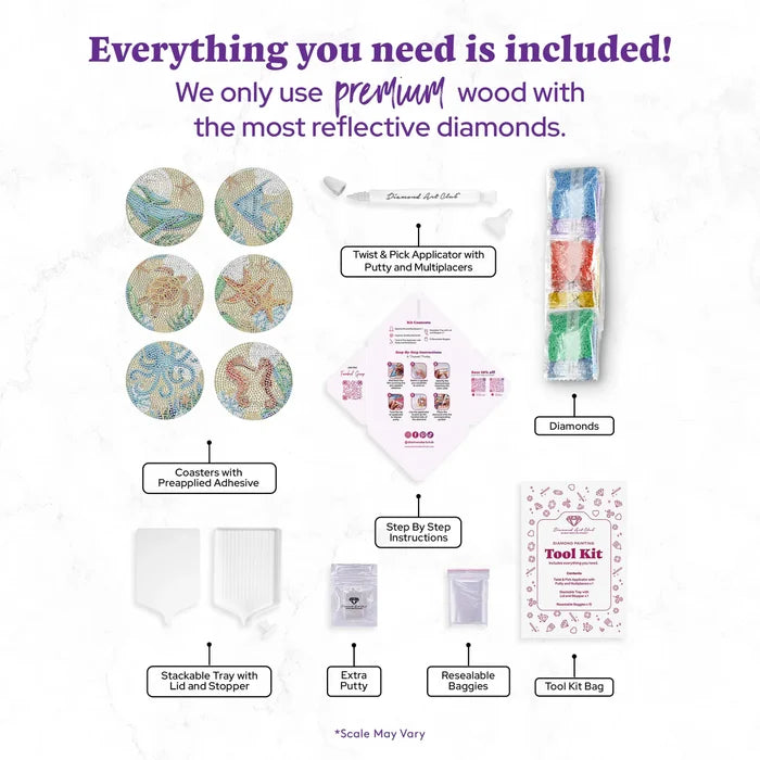 Diamond Art Club Coasters - Deep Sea Diamond Painting Kit