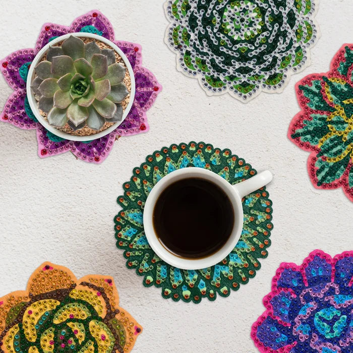 Diamond Art Club Coasters - Succulents Diamond Painting Kit