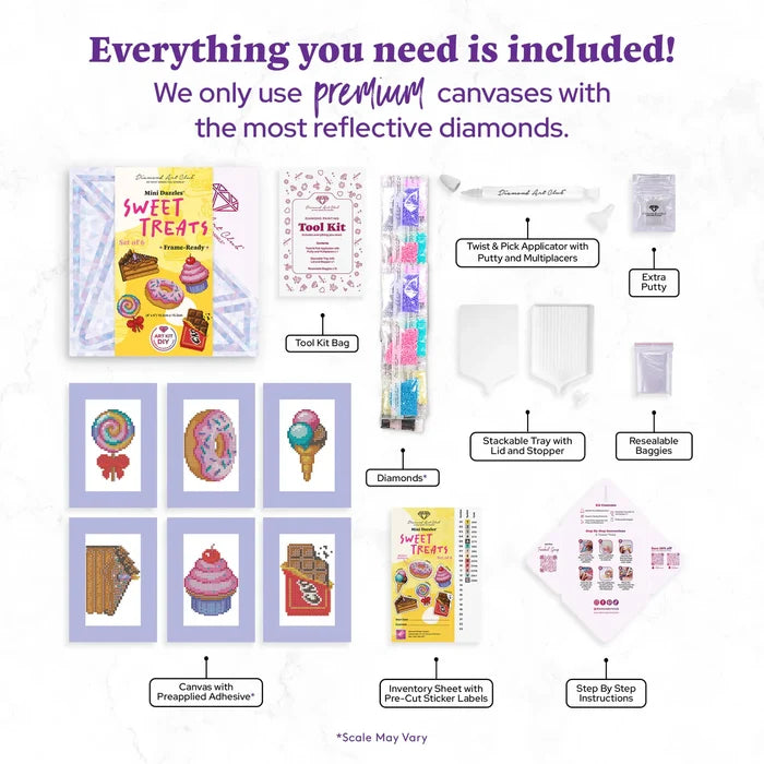 Diamond Art Club Mini Dazzles - Sweet Treats Diamond Painting Kit