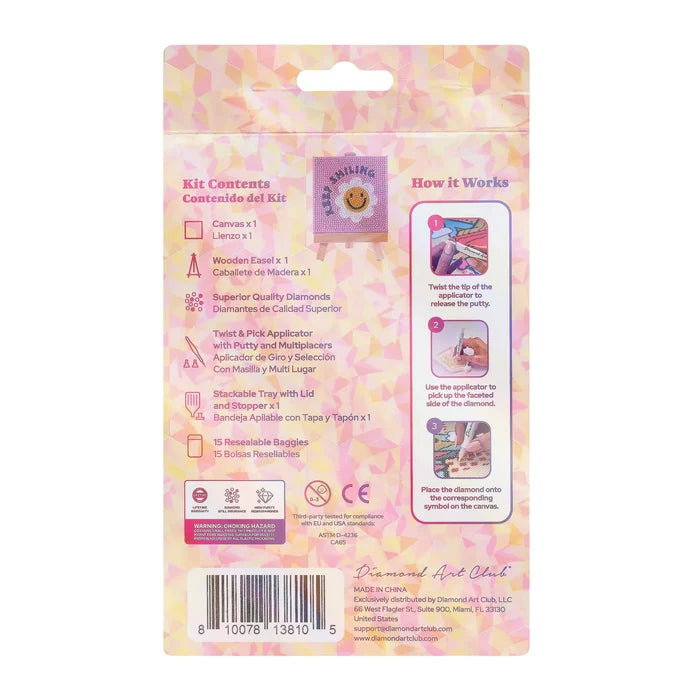 Diamond Art Club Mini Easels - Keep Smiling Diamond Painting Kit