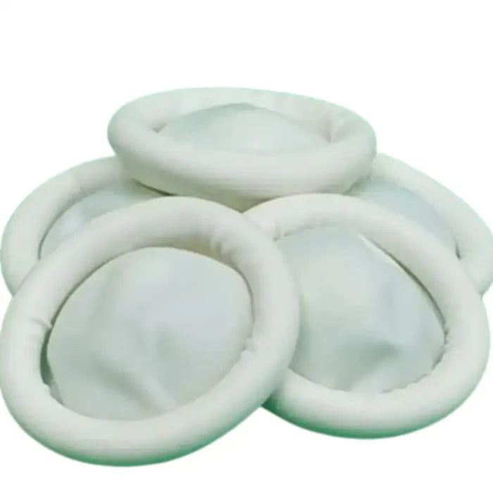 Disposable Latex Fingertip Protectors by Habicare, HBC brand, shown in clear detail on a white background.