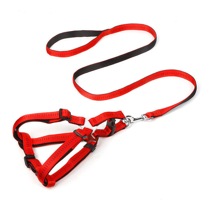 Dealonlinenz dog harness and leash set for puppies, adjustable pet traction rope with 2.5cm width, comfortable and secure fit