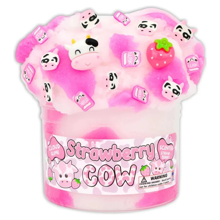 Dope Slimes 8 oz Strawberry Cow Slime - Owl & Goose Gifts