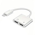 9eight5 Double Lightning Y Cable Adapter for electronics accessories showing a compact, dual Lightning connector for charging and data transfer