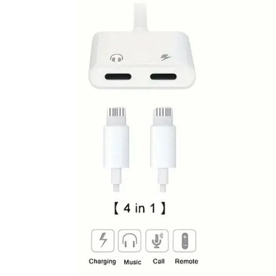 Double Lightning Y Cable Adapter by 9eight5 for electronics accessories, showing a compact dual Lightning connector cable.