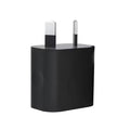 Black dual USB power adapter wall plug for NZ and AUS outlets, 9eight5 electronics accessory with two USB ports.