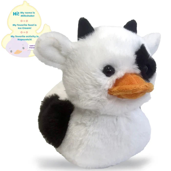 Duckeez 7 Inch Milkshake the Cow Duck Plush Toy by Beverly Hills Teddy Bear Company
