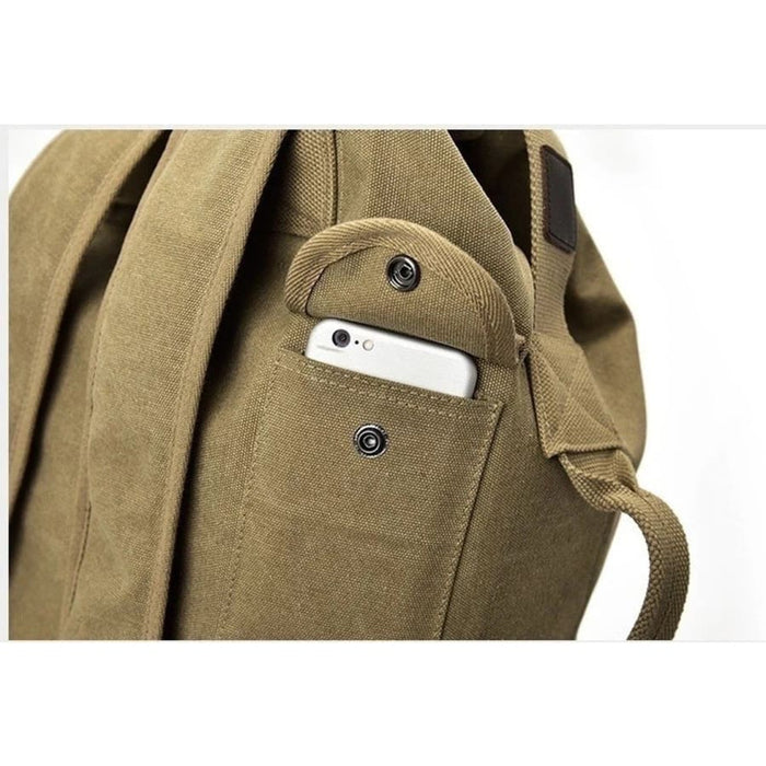 9eight5 backpack with duffel bag style design, featuring adjustable straps and multiple compartments for travel and daily use.