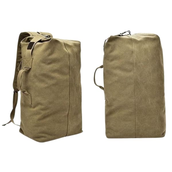 Khaki / Military-Style Duffel Bag / 55cm x 30cm x 20cm
