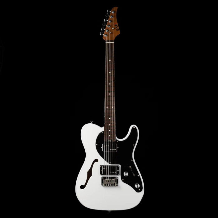 lp3_e-tt2_white_front Eart Guitars, E-TT2, Semi Hollow Body Electric Guitars Humbucker Pickups Fixed Bridge LP3, White
