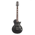 DSC9210-x-1 Eart Guitars, EGLP-610, 24.75" Thin Body Roasted Mahogany Electric Guitar, Gunmetal Black