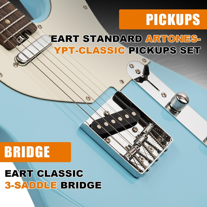 975948c688f4261453c66b3ec6edb559 EART Guitars, EYP-TLC Electric Guitar with Roasted Mahogany Body, Maple Neck，Stainless Steel Frets