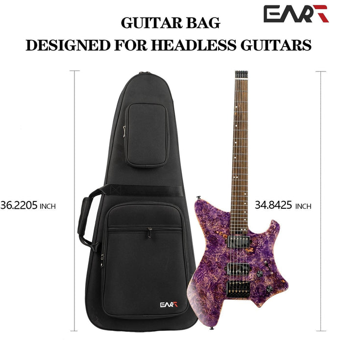 gig_bag_ehkhg_4 EART Guitars, Gig Bag EHKHG Black Bullet Case for Headless Electric Guitars, Black