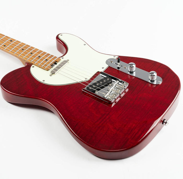nkc1_red_body_front Eart Guitars, NK-C1(N), Single Coil Pickups, 3-saddle Bridge Electric Guitar, Red
