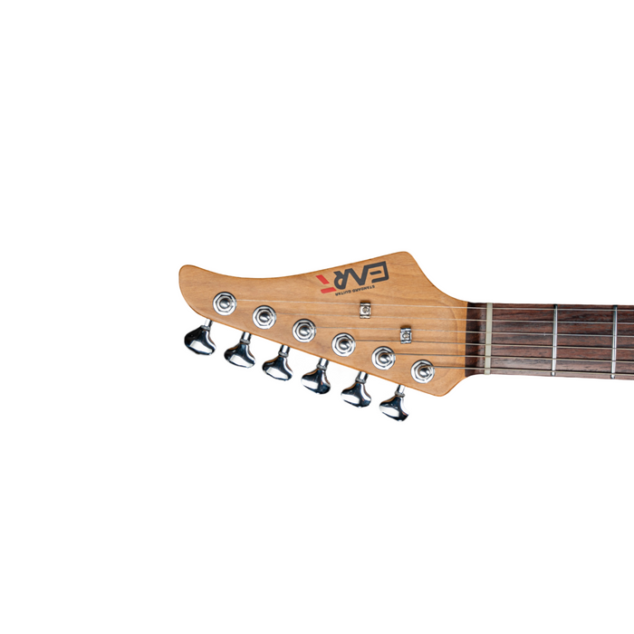 eart_electric_guitar_YMX-SG3_green_headstock_front_view Eart Guitars, YMX-SG3, SSS Roasted Book-match Mahogany Body Vintage Style Electric Guitar, Pearl Green