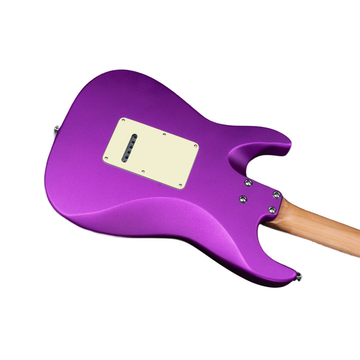 eart_electric_guitar_YMX-SG3_purple_body_back_view Eart Guitars, YMX-SG3, SSS Roasted Book-match Mahogany Body Vintage Style Electric Guitar, Pearl Purple