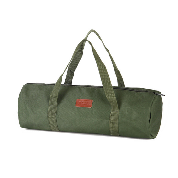 ECOTREK Canvas Tent Stake Bag with handles, designed for portable camping pegs and hammer storage, durable outdoor accessories