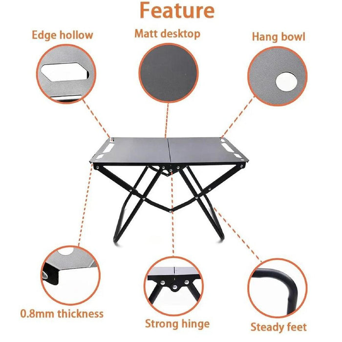 ECOTREK modular folding camping table in 58cm size, portable outdoor table with sturdy surface and foldable design for camping.