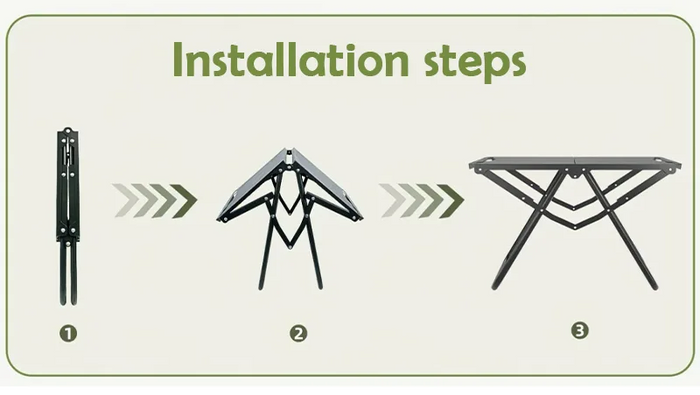ECOTREK modular folding camping table, 58cm portable outdoor table with sturdy surface and foldable legs for easy transport.
