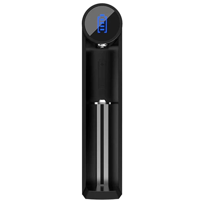 Efest Slim K1 battery charger with compact design and dual charging slots for rechargeable batteries.
