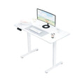 Electra Ergo single motor white sit-stand computer desk by Sue-E Furniture, 1.4m length with adjustable height for ergonomic workspace.